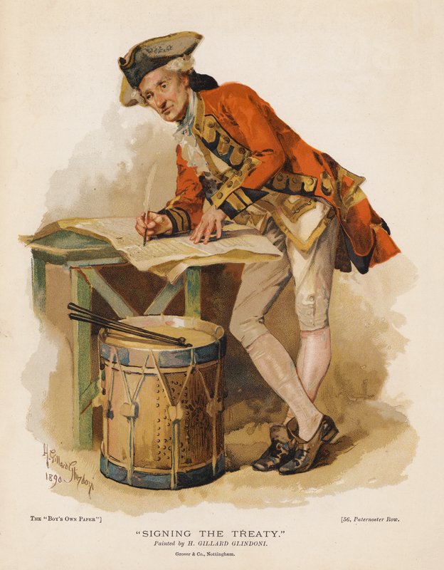 Podepsání smlouvy (chromolitho) od Henry Gillard (after) Glindoni