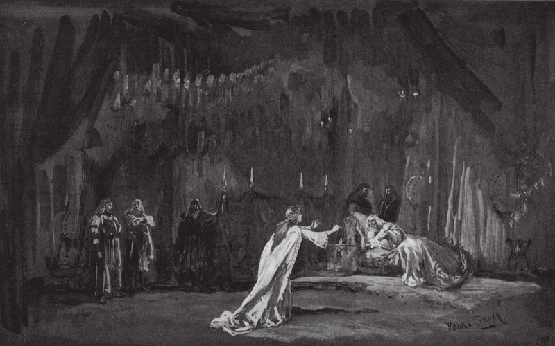Scéna z Krále Leara (litografie) od Henry Hawes Craven Green