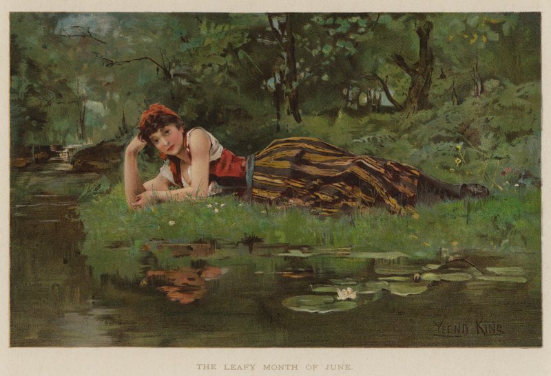 Listnatý měsíc června (chromolitho) od Henry John Yeend King