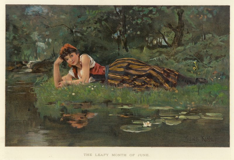 Listnatý měsíc června (chromolitho) od Henry John Yeend King