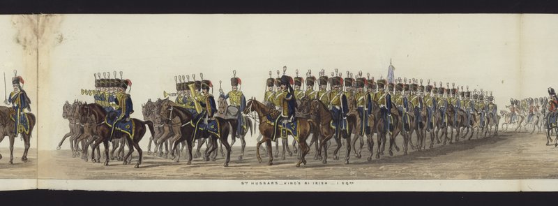 Část panoramatického pohledu na celý pohřební průvod Artura, vévody z Wellingtonu (kolorovaná akvatinta) od Henry Jr and Sala Alken