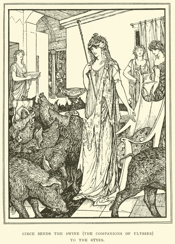 Circe posílá Swine (společníci Ulysses) ke Styesovým od Henry Justice Ford