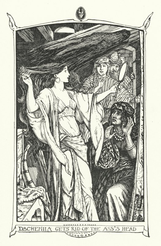 Dschemila se zbavuje hlavy osla (rytina) od Henry Justice Ford