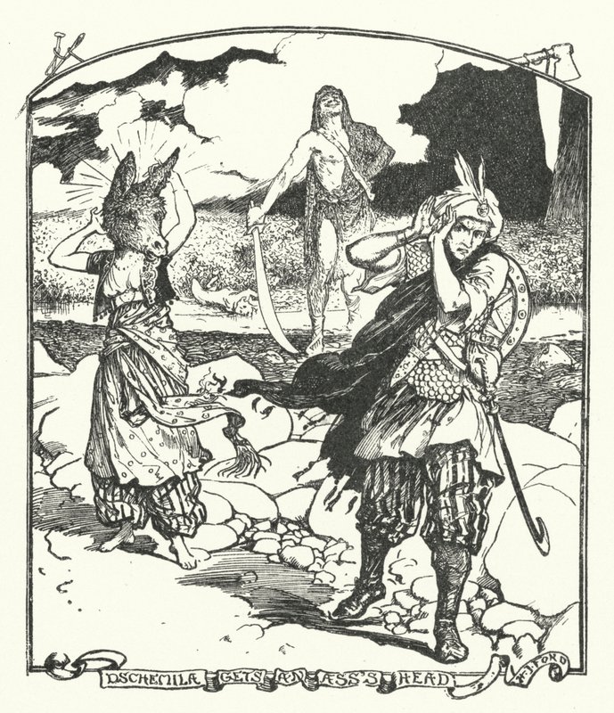 Dschemila dostane hlavu osla (rytina) od Henry Justice Ford