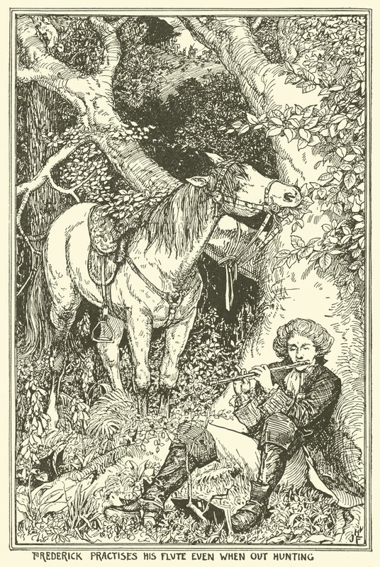 Frederick cvičí na flétnu i na lovu od Henry Justice Ford