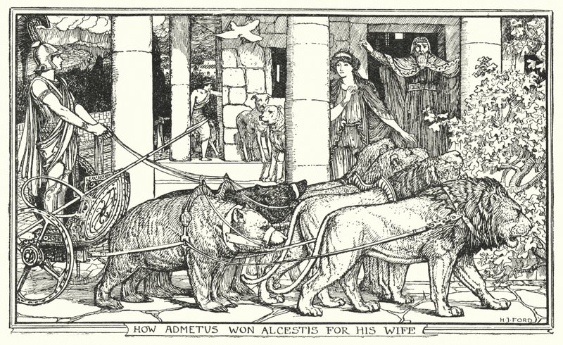 Jak Admetus získal Alcestis pro svou ženu (litho) od Henry Justice Ford