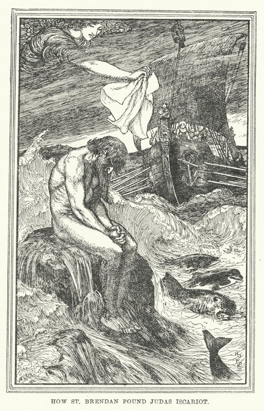Jak svatý Brendan našel Jidáše Iškariotského (litho) od Henry Justice Ford