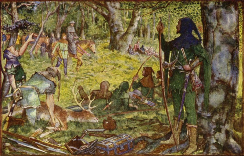 Jak král v přestrojení za opata navštívil Robina pod stromem Greenwood od Henry Justice Ford