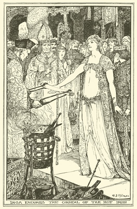 Inga vydrží utrpení horkého železa (rytina) od Henry Justice Ford