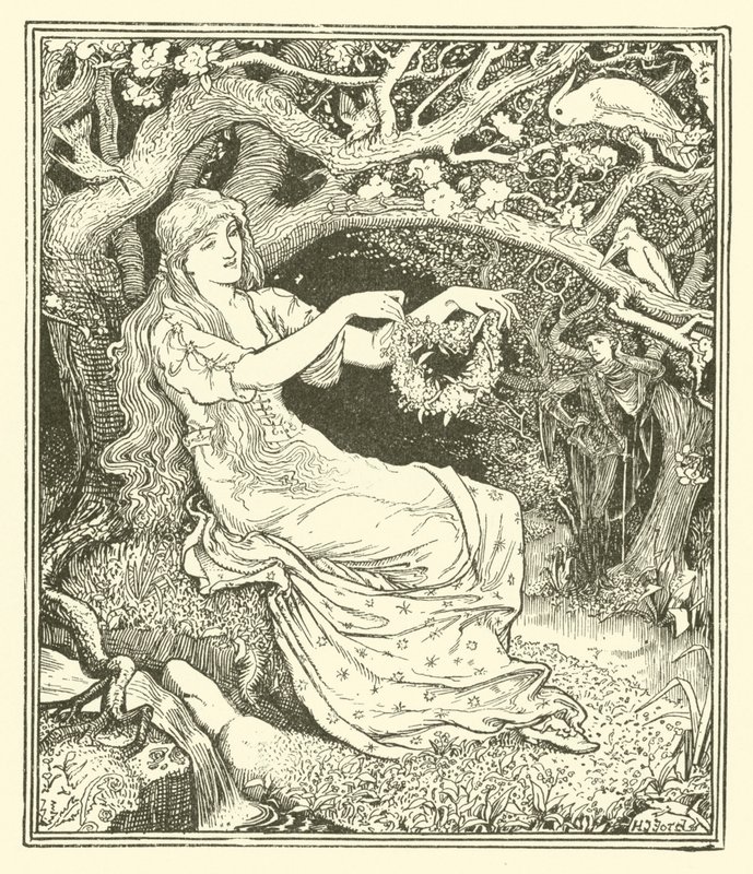Princ Narcissus a princezna Potentilla (rytina) od Henry Justice Ford