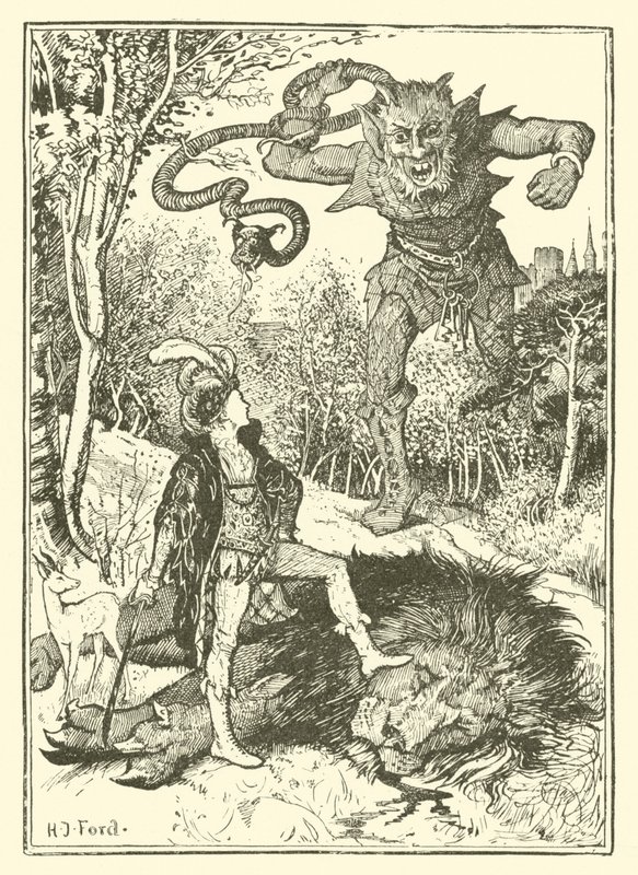 Princ Vivien a princezna Placida (rytina) od Henry Justice Ford