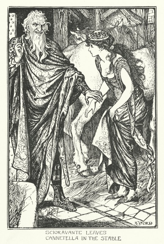 Scioravante Leaves Cannetella ve stáji (rytina) od Henry Justice Ford