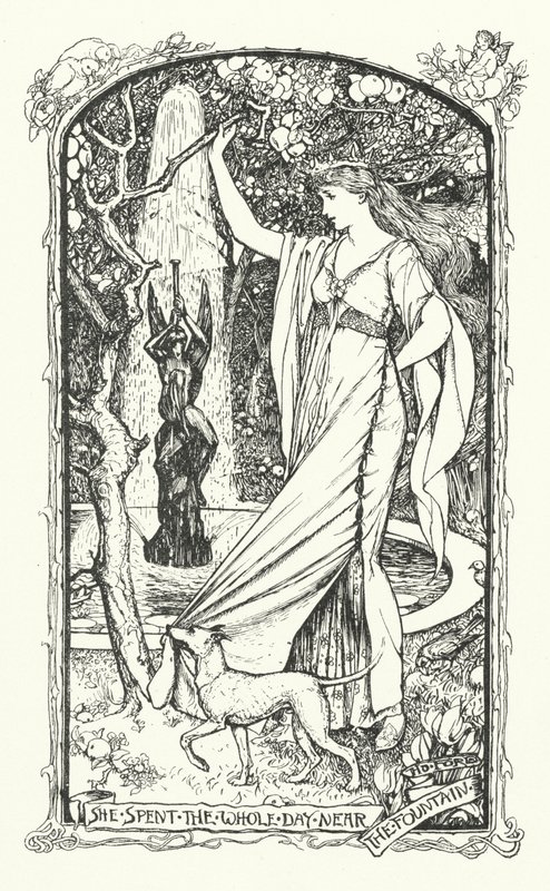 Strávila celý den u fontány (rytina) od Henry Justice Ford