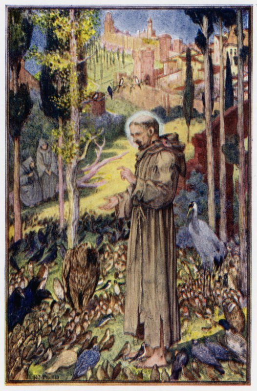 „Svatý František káže ptákům“ od Henry Justice Ford