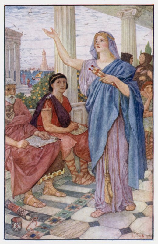 Synesius navštěvuje přednášky Hypatie od Henry Justice Ford