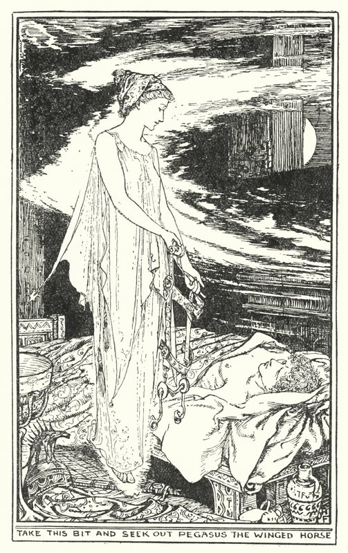 Vezmi tento kousek a najdi Pegase, okřídleného koně (litho) od Henry Justice Ford