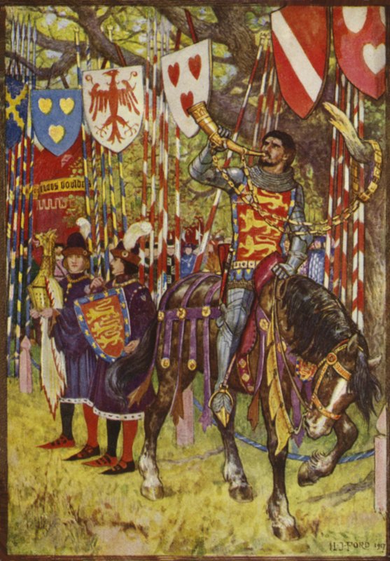 Hrabě z Huntingdonu troubí na zlatý roh od Henry Justice Ford