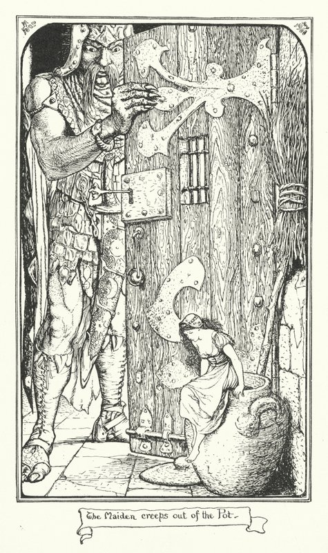 Panna leze z hrnce (rytina) od Henry Justice Ford