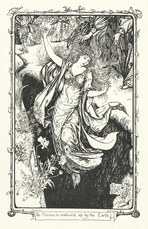 Princezna je pohlcena zemí (rytina) od Henry Justice Ford