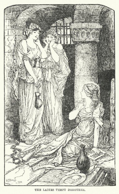 Dámy pokoušejí Dorotheu (litho) od Henry Justice Ford