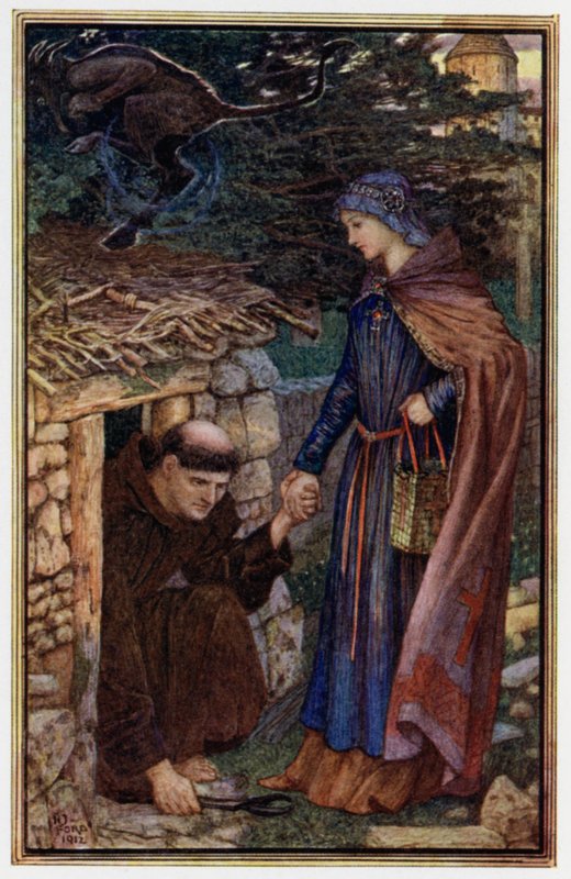 "Rozumná žena přiměje Dunstana, aby opustil svou celu." od Henry Justice Ford