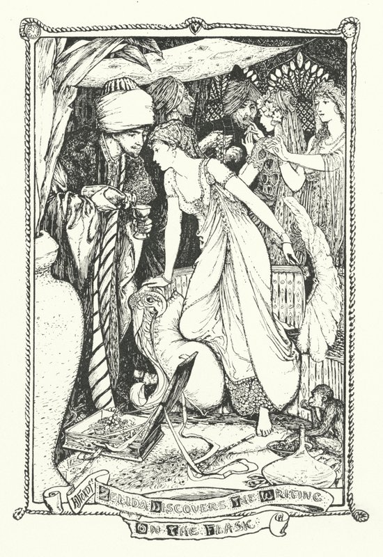 Zelida objevuje písmo na baňce (rytina) od Henry Justice Ford