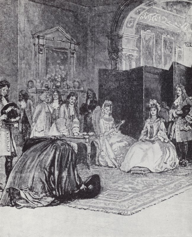 Bishop Burnet oznamuje nástup královny Anny od Henry Marriott (after) Paget