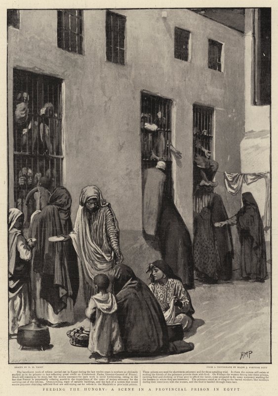 Krmení hladových, scéna v provinční věznici v Egyptě od Henry Marriott Paget