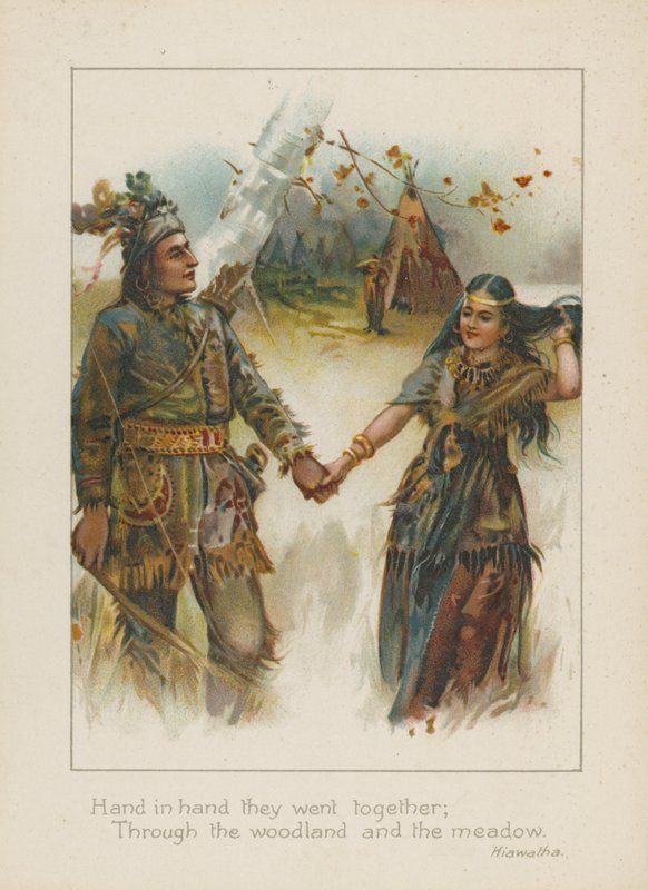 Ruku v ruce šli spolu lesem a loukou (chromolitho) od Henry Marriott Paget