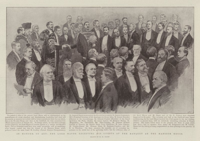 Na počest umění primátor přijímá své hosty na banketu v Mansion House od Henry Marriott Paget