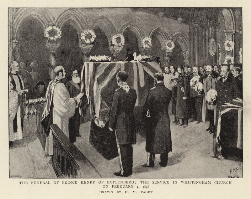 Pohřeb prince Jindřicha z Battenbergu, bohoslužba ve Whippingham Church dne 4. února 1896 od Henry Marriott Paget