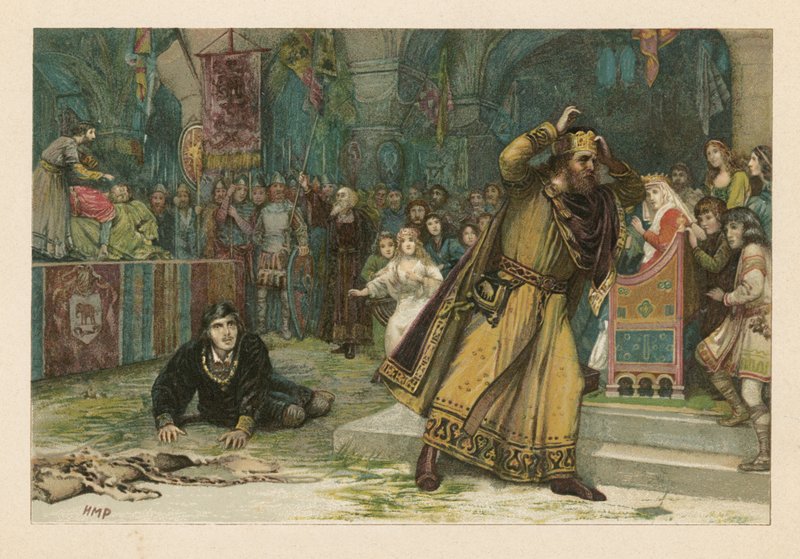 Hrací scéna z Hamleta (chromolitho) od Henry Marriott Paget