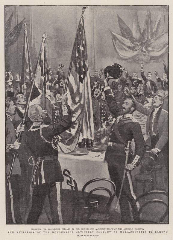 Recepce ctihodné dělostřelecké společnosti Massachusetts v Londýně od Henry Marriott Paget