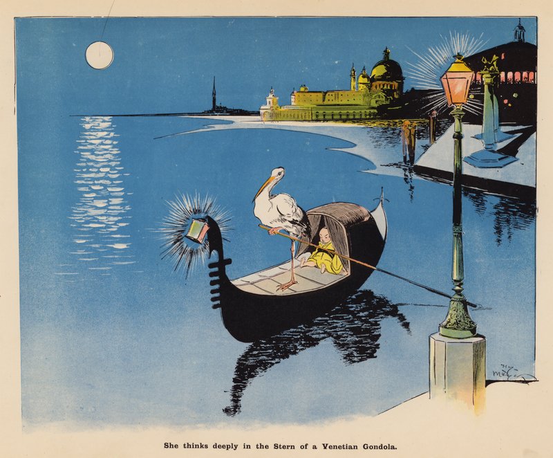 Ilustrace k filmu Dobrodružství japonské panenky (barevná litografie) od Henry Mayer