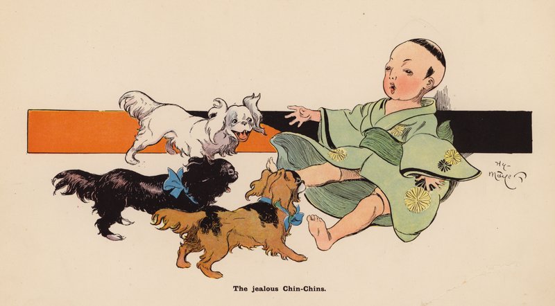 Ilustrace k filmu Dobrodružství japonské panenky (barevná litografie) od Henry Mayer