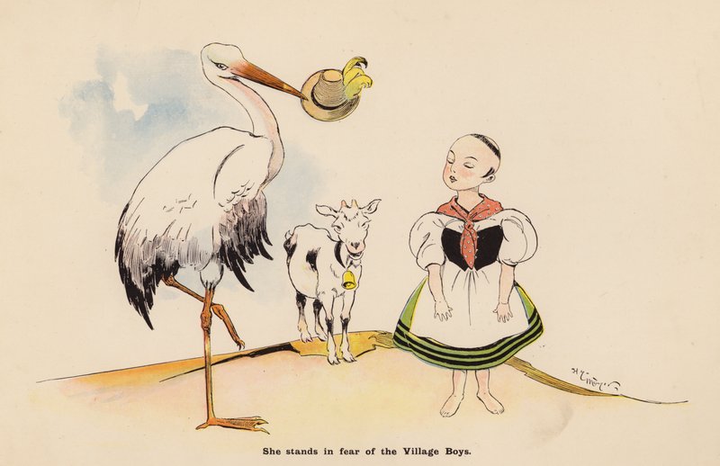 Ilustrace k filmu Dobrodružství japonské panenky (barevná litografie) od Henry Mayer