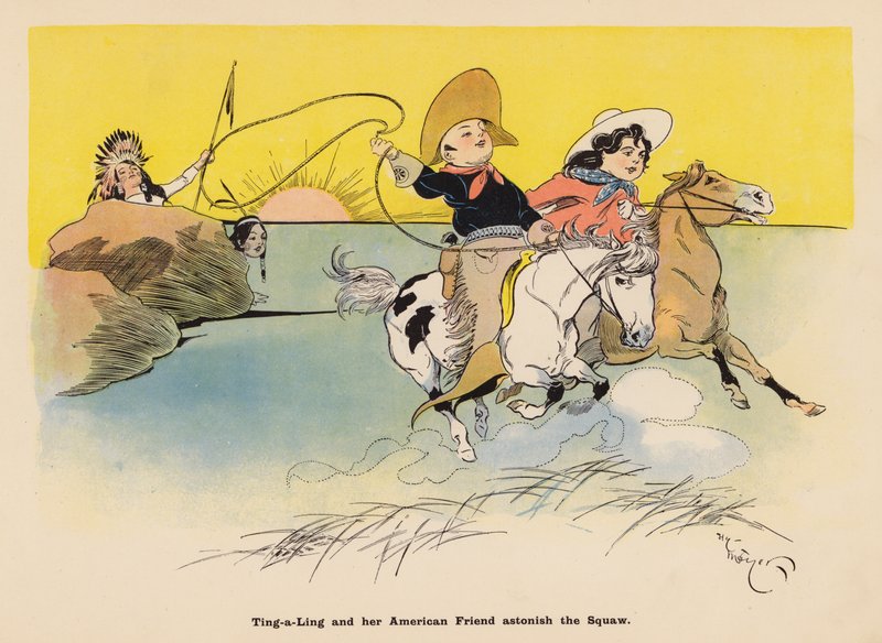 Ilustrace k filmu Dobrodružství japonské panenky (barevná litografie) od Henry Mayer