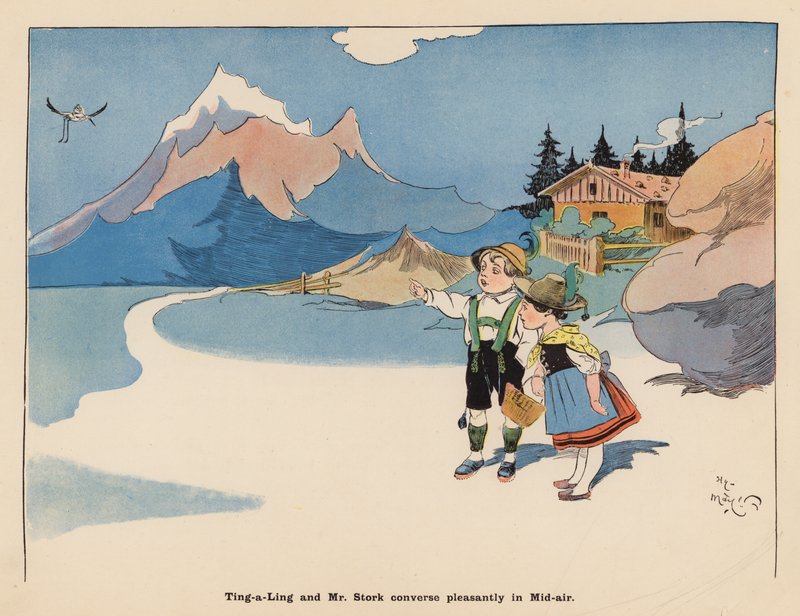 Ilustrace k filmu Dobrodružství japonské panenky (barevná litografie) od Henry Mayer