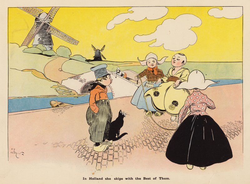 Ilustrace k filmu Dobrodružství japonské panenky (barevná litografie) od Henry Mayer