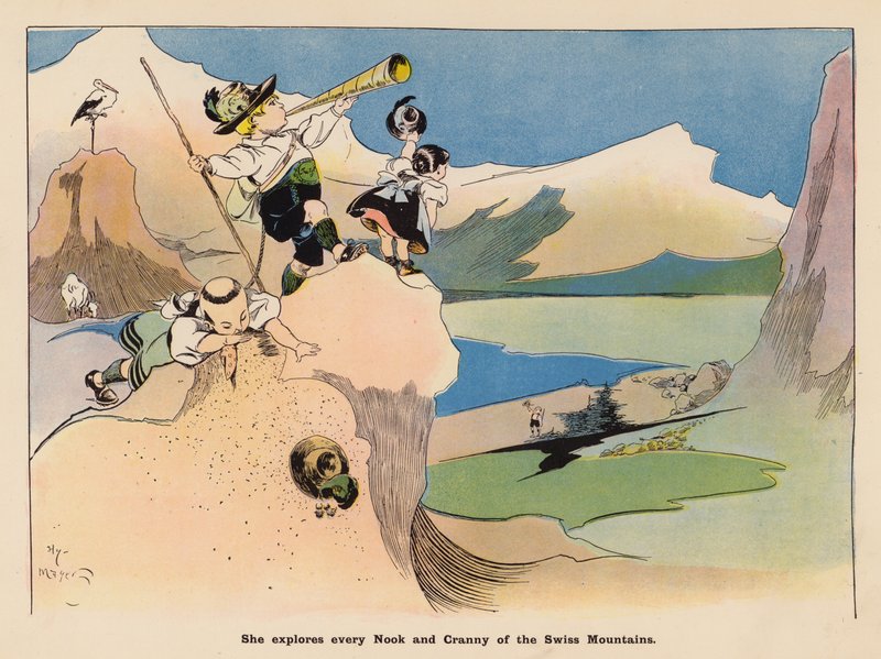 Ilustrace k filmu Dobrodružství japonské panenky (barevná litografie) od Henry Mayer