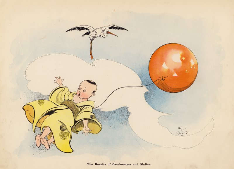 Ilustrace k filmu Dobrodružství japonské panenky (barevná litografie) od Henry Mayer