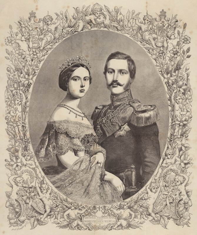 Viktorie, anglická královská princezna, pruský princ Friedrich Wilhelm od Henry Noel Humphreys