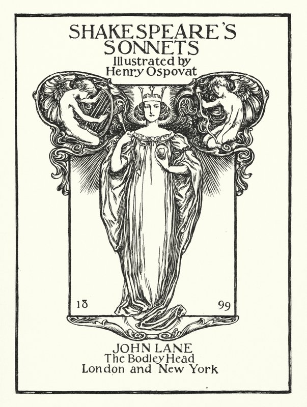 Shakespearovy sonety, titulní strana (litho) od Henry Ospovat
