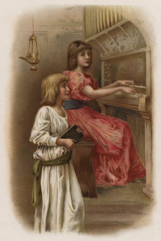 Ranní hymna (barevná litho) od Henry Ryland