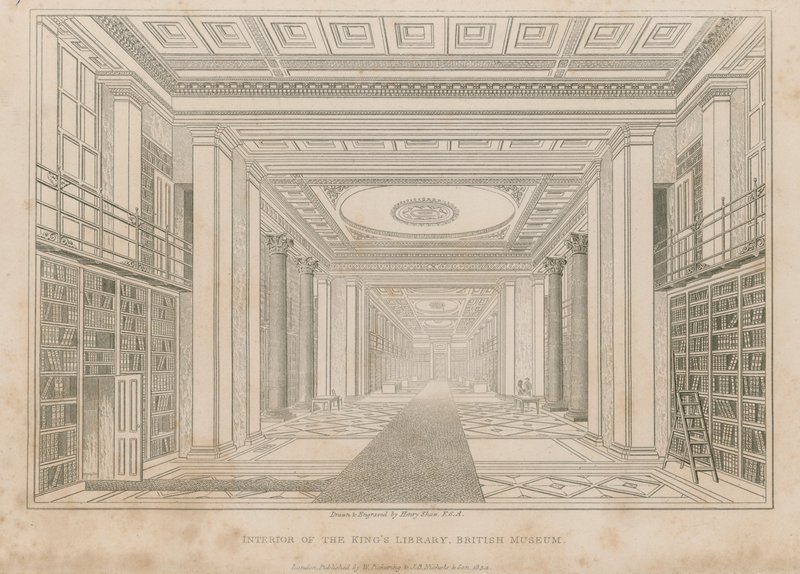 Interiér Královské knihovny, Britské muzeum od Henry Shaw