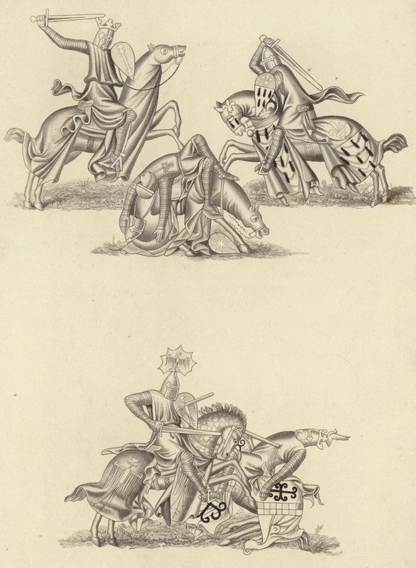 Rytíři bojující, asi 1260 od Henry Shaw