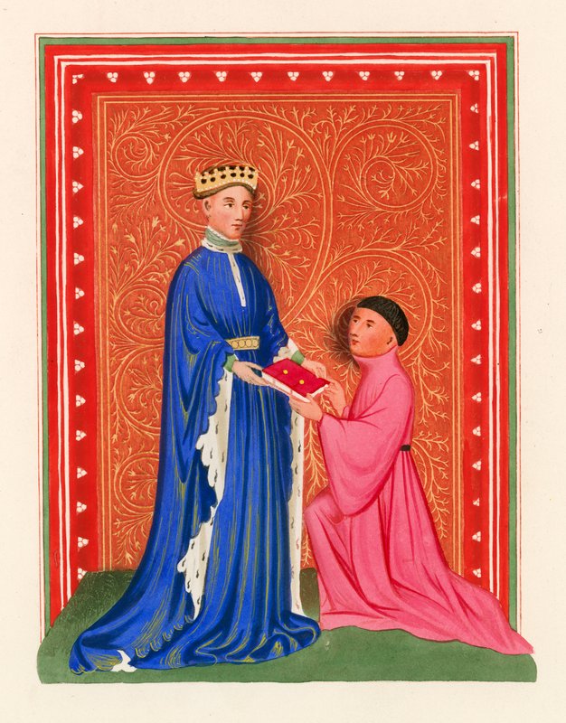 Occleve představuje svou knihu Jindřichu V., kolem roku 1410 od Henry Shaw