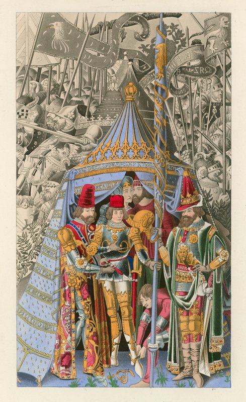 Pyrrhus Receiving Honor of Knighthood, počátek 15. století od Henry Shaw