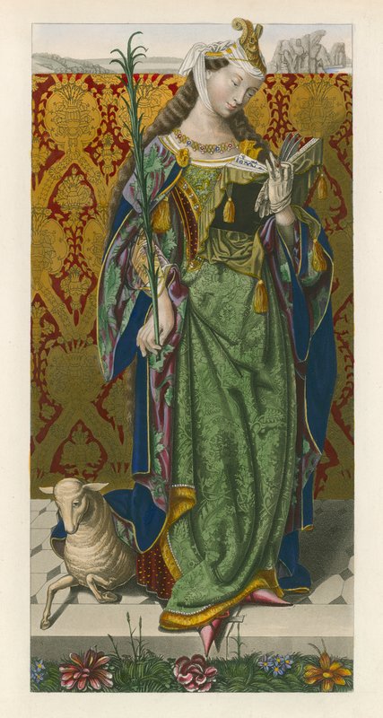 Saint Agnes, c 1520, z obrázku Lucase van Leydena od Henry Shaw