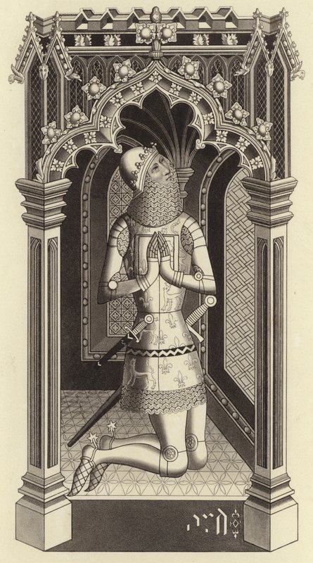Černý princ, asi 1355, z kaple svatého Štěpána, Westminster od Henry Shaw